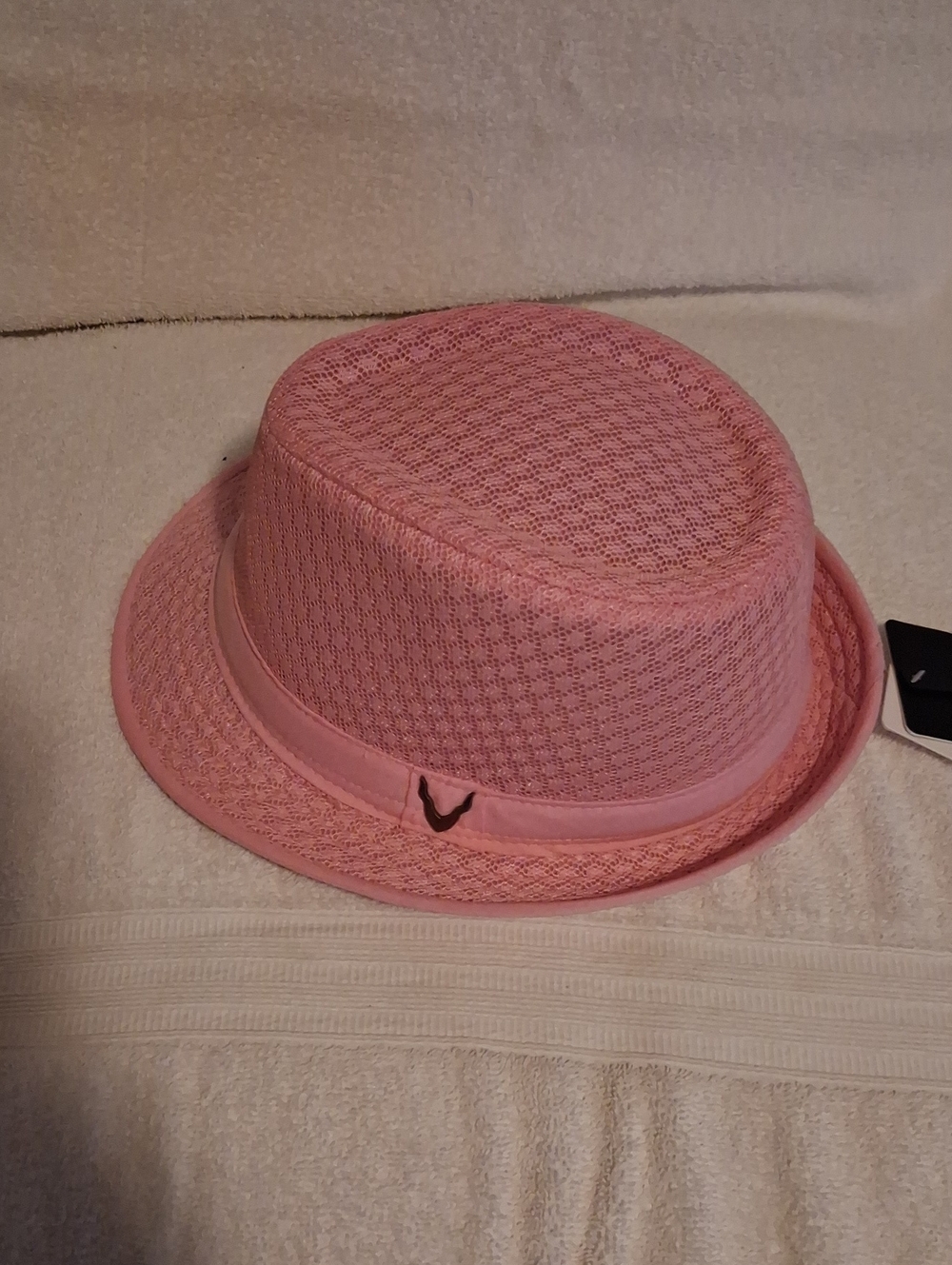 Men's Pink Woven Trilby Hat with Band